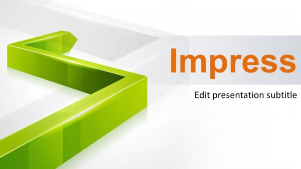 3D Green Line PowerPoint Template